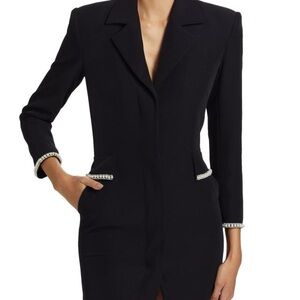 Generation Love Stellina Faux-Pearl-Embellished Crepe Blazer Minidress Small